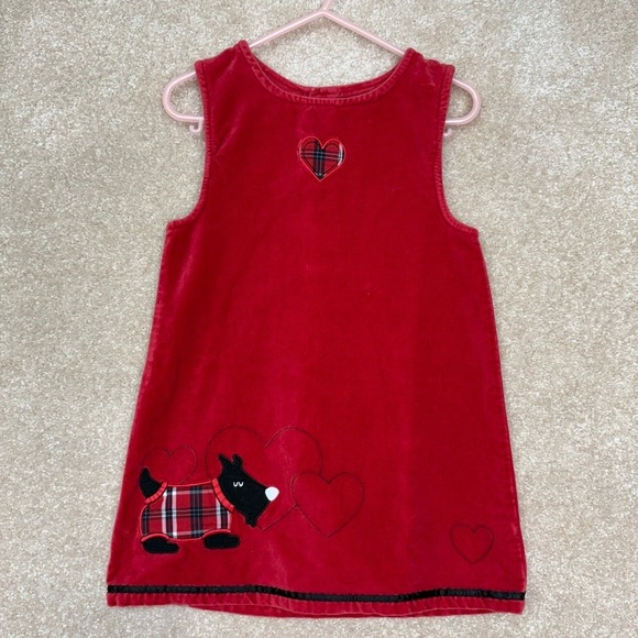 Vintage Sonoma Red Scottie Dog Jumper Dress‎ Size 3T Christmas Holiday Valentine - Picture 1 of 4